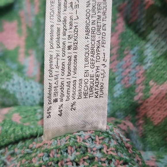 Zara Green and Cream Houndstooth Cardigan - Picture 11 of 11